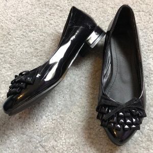 Black patent flats